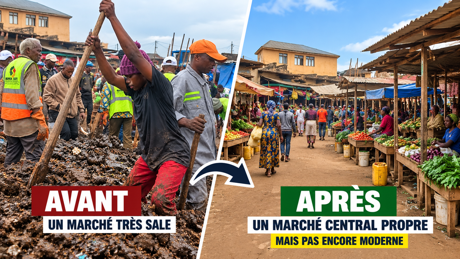 BUNIA SAFI À L’ŒUVRE : le marché central de bunia retrouve progressivement son visage d’antan